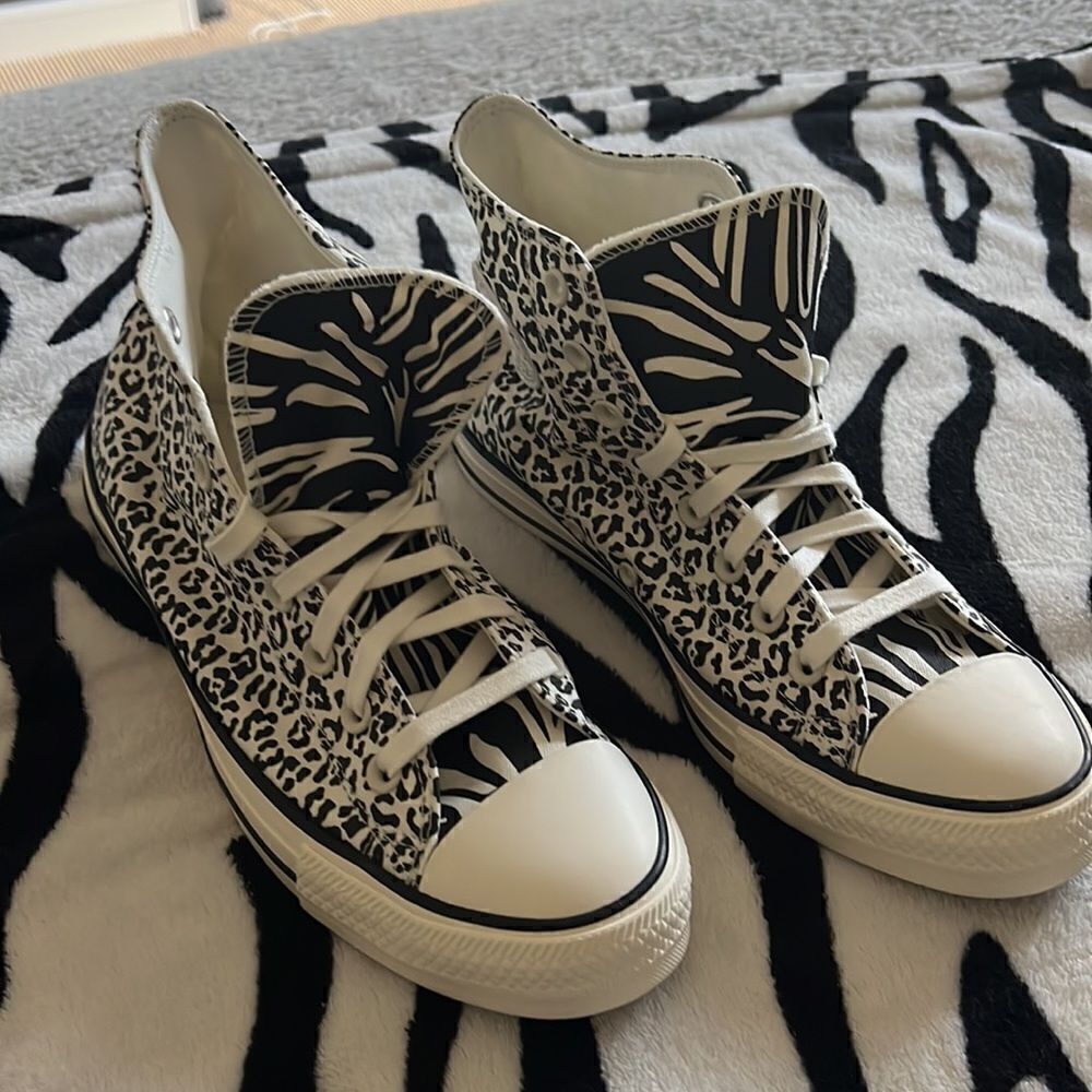 NWT Converse Chuck Taylor All Star sneakers zebra print 10.5 - Picture 4 of 8